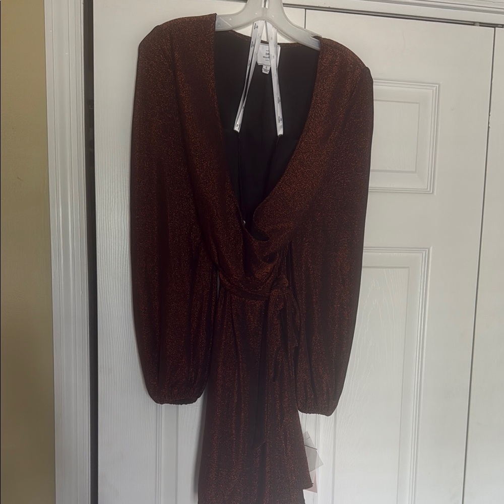 Elegant Brown Wrap Dress